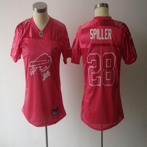Bills #28 C.J. Spiller Pink 2011 Women's Fem Fan Stitched NFL Jersey